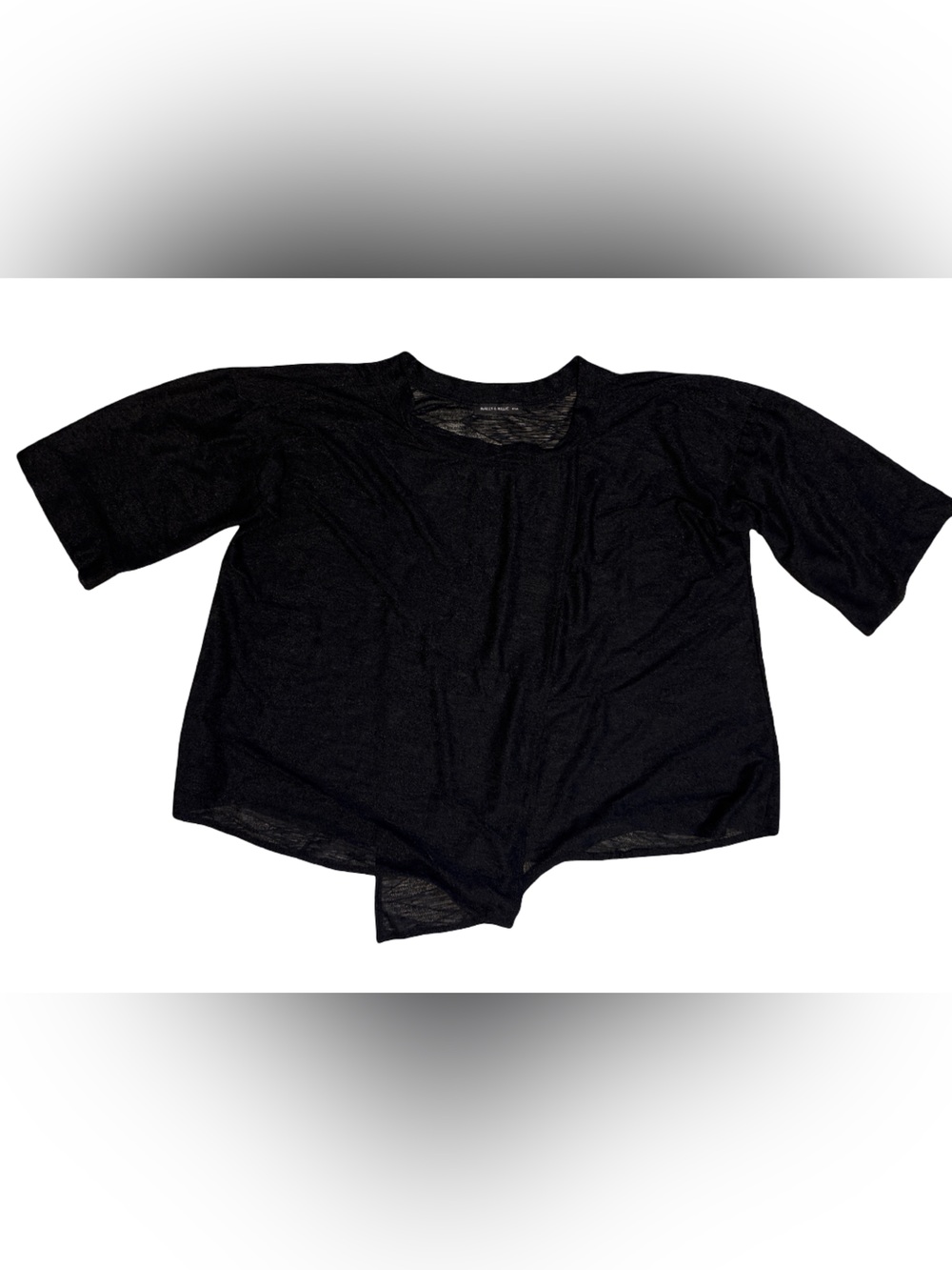 Nally & Millie Black Sheer Short Sleeve Top